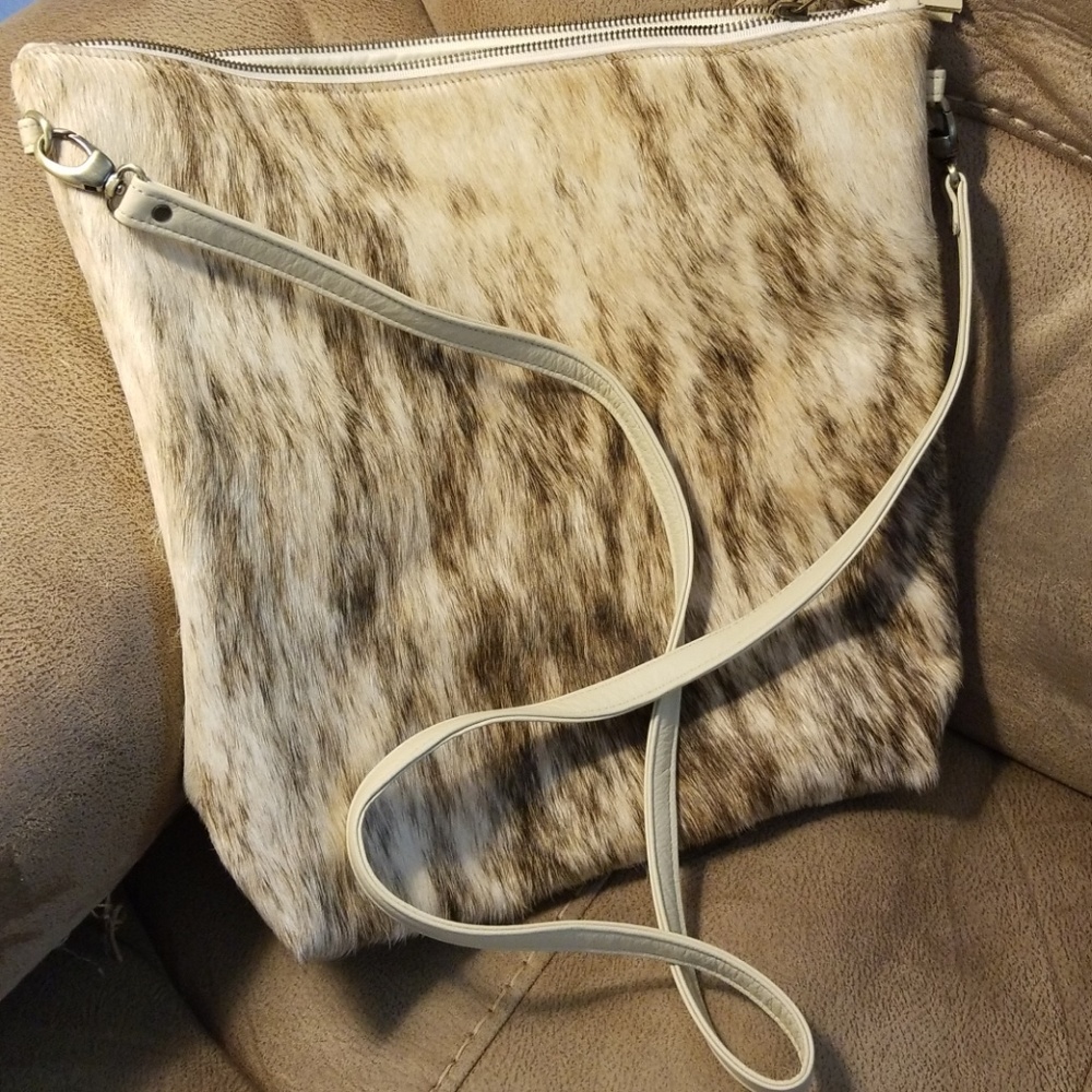 Primecut crossbody brindle cowhide hobo bag